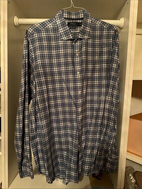 Polo by Ralph Lauren Navy and White Plaid Button-Down Shirt